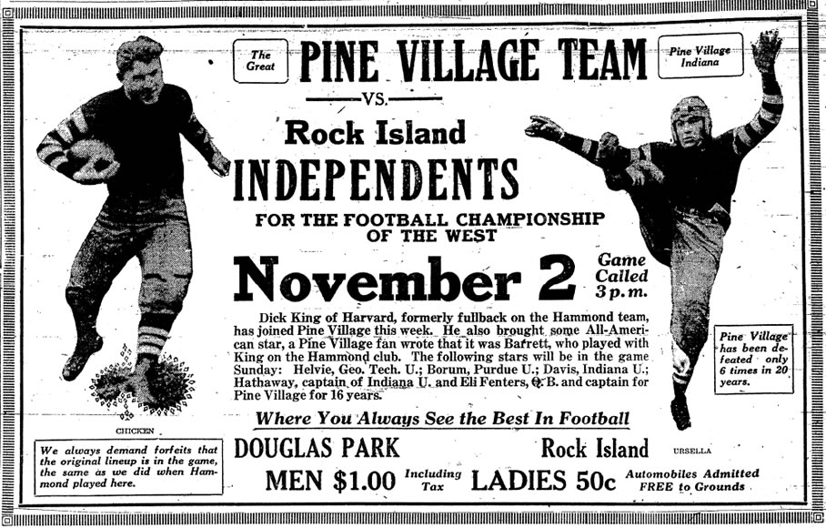 Famous Pine Village comes to Rock Island - November 1st 1919 - Davenport Daily Times