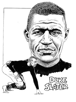 Duke Slater - Drawing by Bob Carroll - Professional Football Research Association