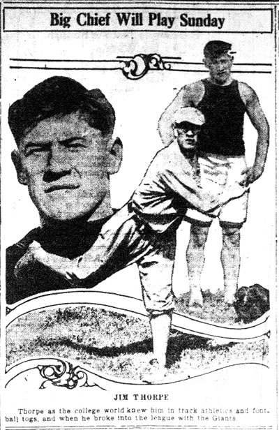 Jim Thorpe Joins Independents - R.I. Argus 9-22-1924
